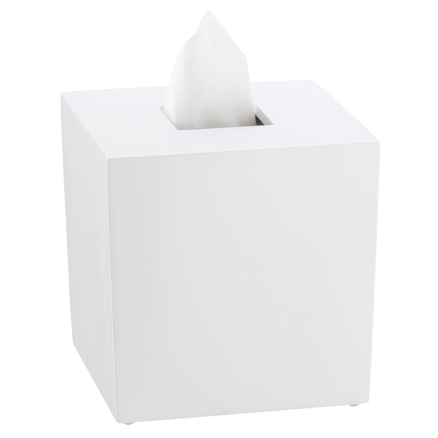 White | Image of the Brilliance Boutique Tissue Box Cover with tissues.