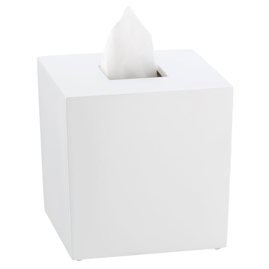 White | Image of the Brilliance Boutique Tissue Box Cover with tissues.