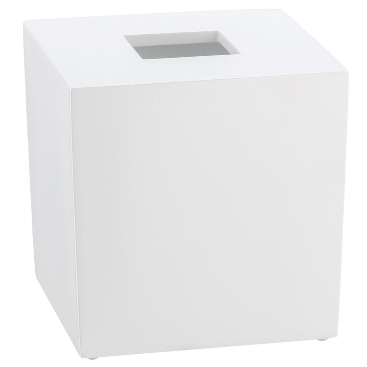 White | Brilliance boutique tissue box cover featuring a sleek design that seamlessly fits into any modern decor.