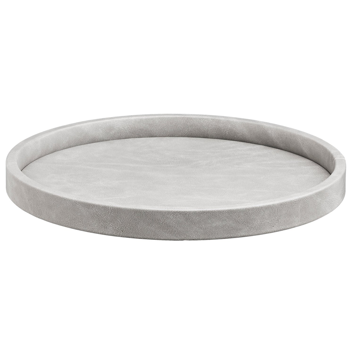 Slate Grey | Contemporary Core leatherette tray measuring 12" in diameter, ideal for enhancing the presentation of guest amenities.