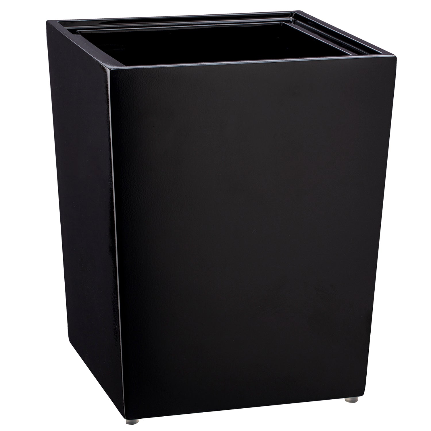 Black | Brilliance 8qt wastebasket provides an elegant solution for waste disposal in hotel guestrooms.