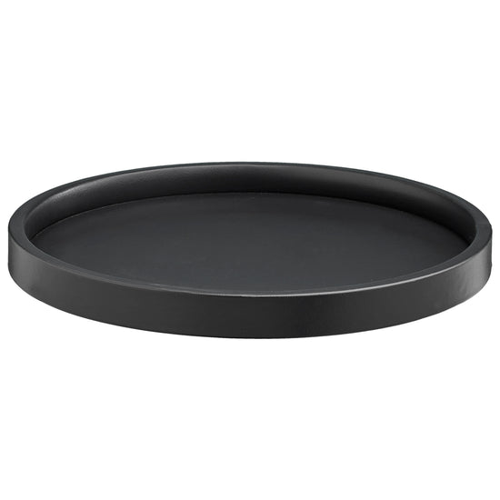 Black | Image of the Core 12" Round Leatherette Tray with a black base.