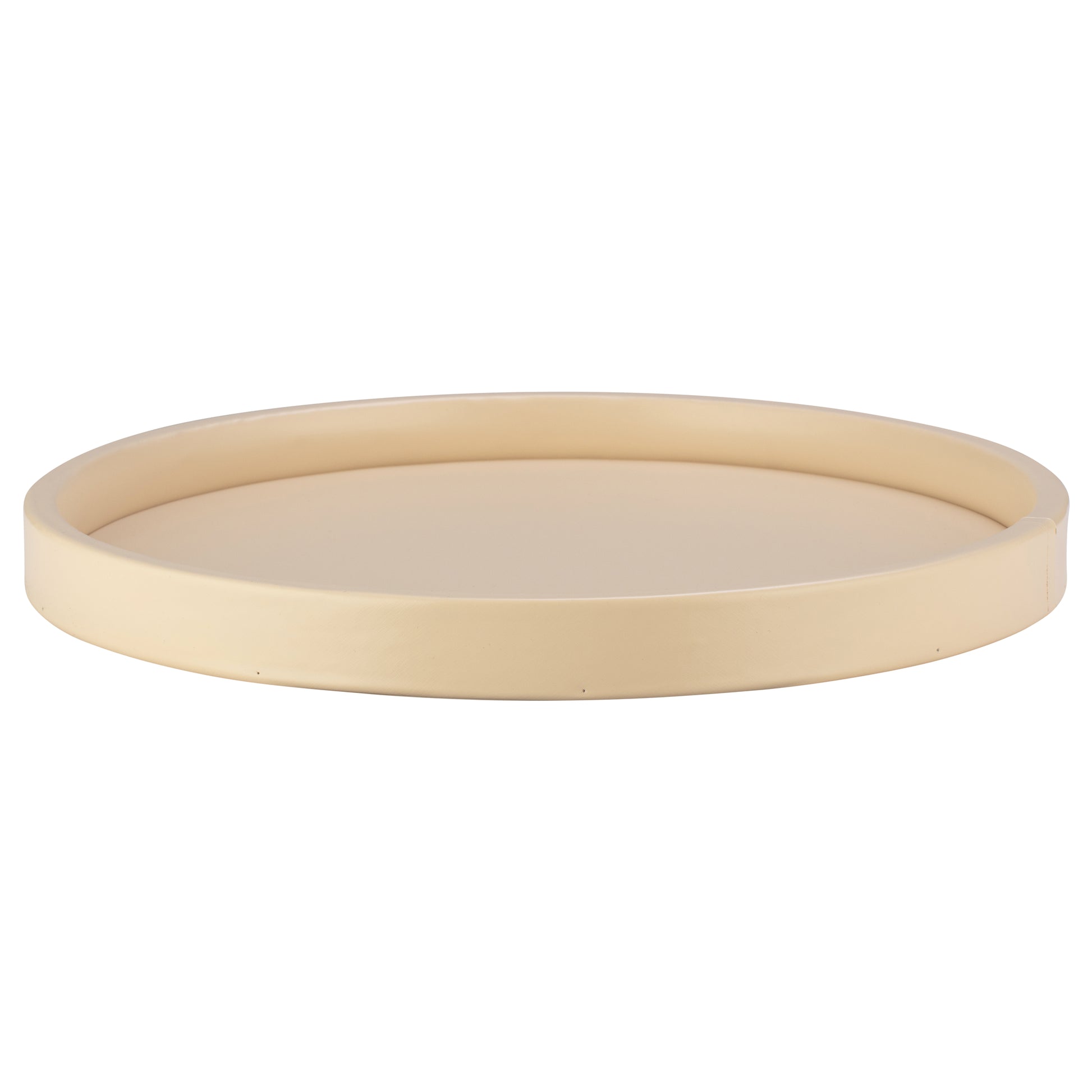 Off White | Sleek 12" round leatherette tray, ideal for enhancing the functionality and design of any guestroom.