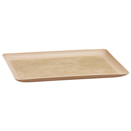 Doeskin | Stylish leatherette tray showcasing guestroom essentials.