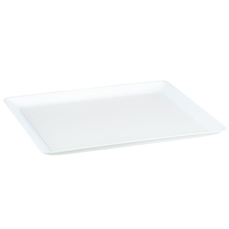 French White | Core 11" x 13" Laminated Leatherette Tray, perfect for organizing and serving in hospitality settings.