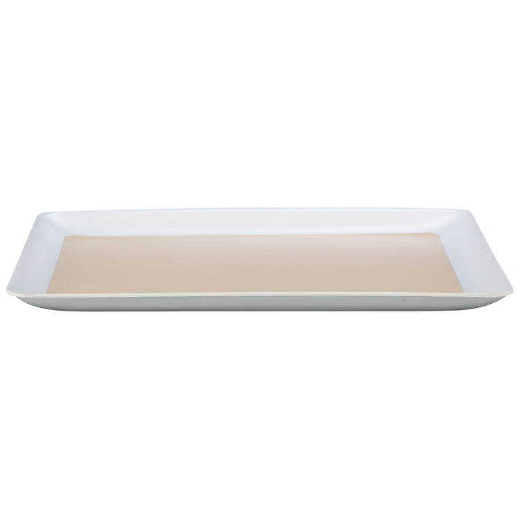 Off White | Elegant Core 11" x 13" Laminated Leatherette Tray, perfect for serving or displaying essentials.