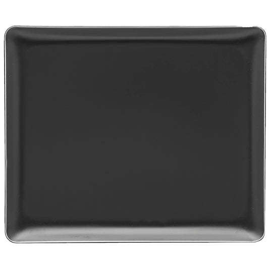 Black | Wake Up Call 11" x 13" Molded Tray from Erwyn Products, featuring a sleek design and durable construction, ideal for enhancing hospitality settings.