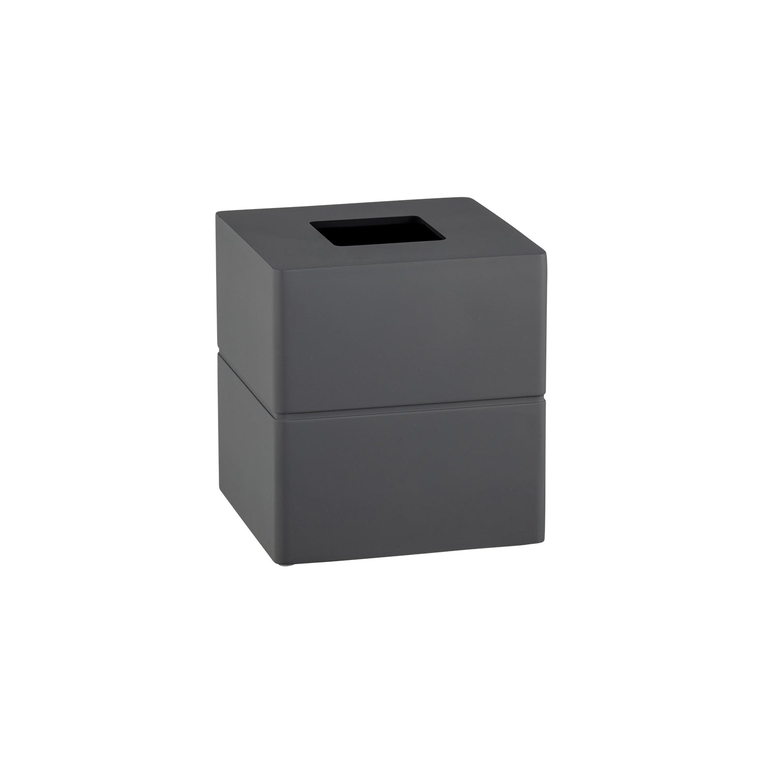 Matte Charcoal | Hotel-inspired Malibu Tissue Box Cover in a neutral tone, blending with any contemporary decor.