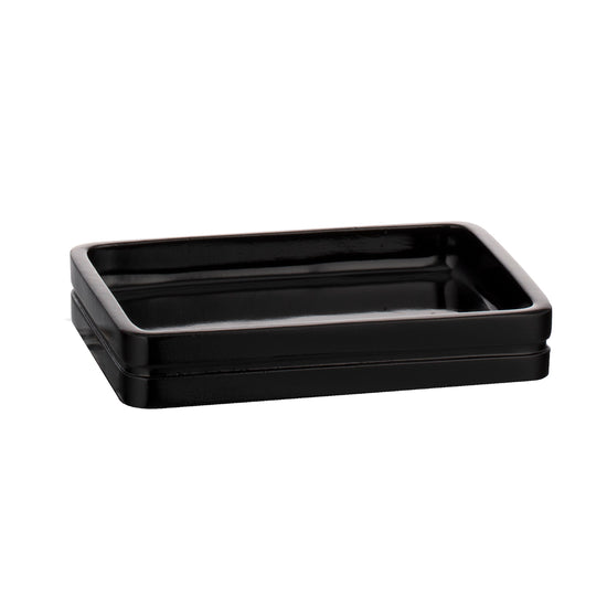 Black | Image of the Malibu Rectangle Soap Dish from Erwyn Products.