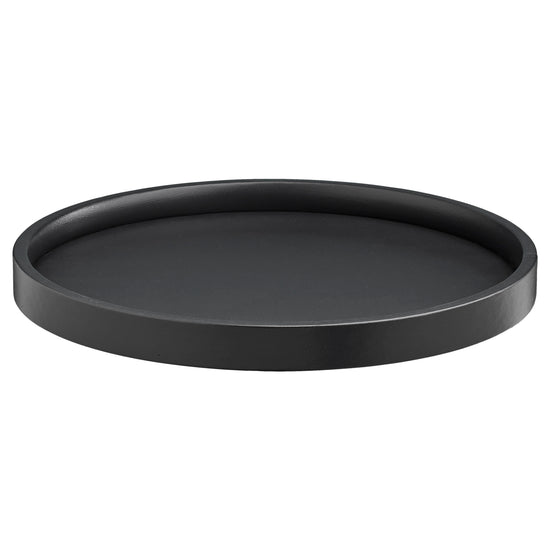 Designer Black | Image of the Core 14" Round Leatherette Tray from Erwyn Products