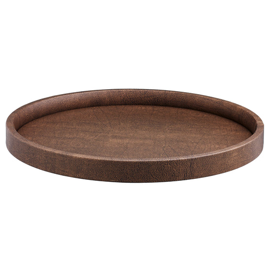 Coffee Italia | Modern 14" round leatherette tray designed for versatility, suitable for both in-room dining and event service.