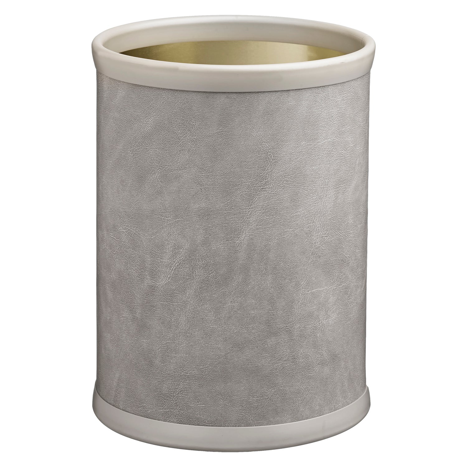 Slate Gray | Image of the classic Core 8qt Round Leatherette Wastebasket for hotels and resorts.