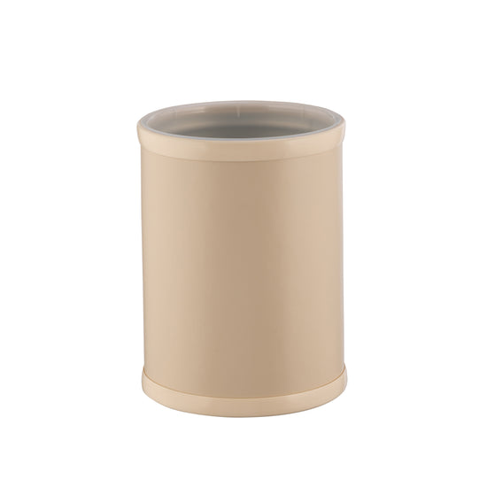 Off White | Core 8qt Round Leatherette Wastebasket, combining durability and elegance for high-end hospitality environments.