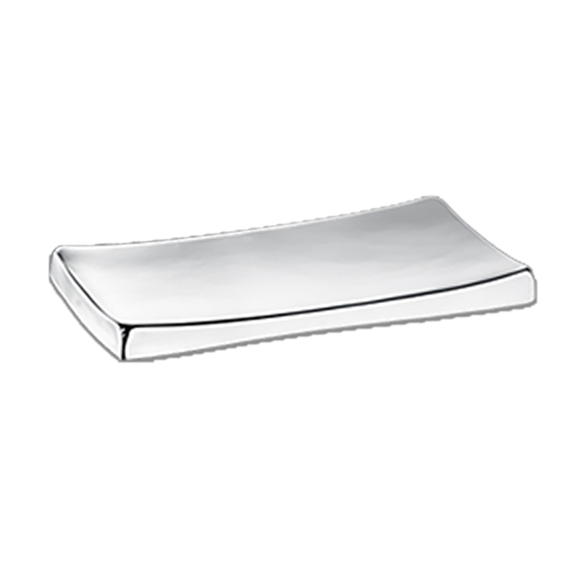 Brushed Stainless Steel | Monaco Amenity Tray featuring a luxurious design with a glossy finish, perfect for organizing toiletries or serving refreshments in an upscale setting.