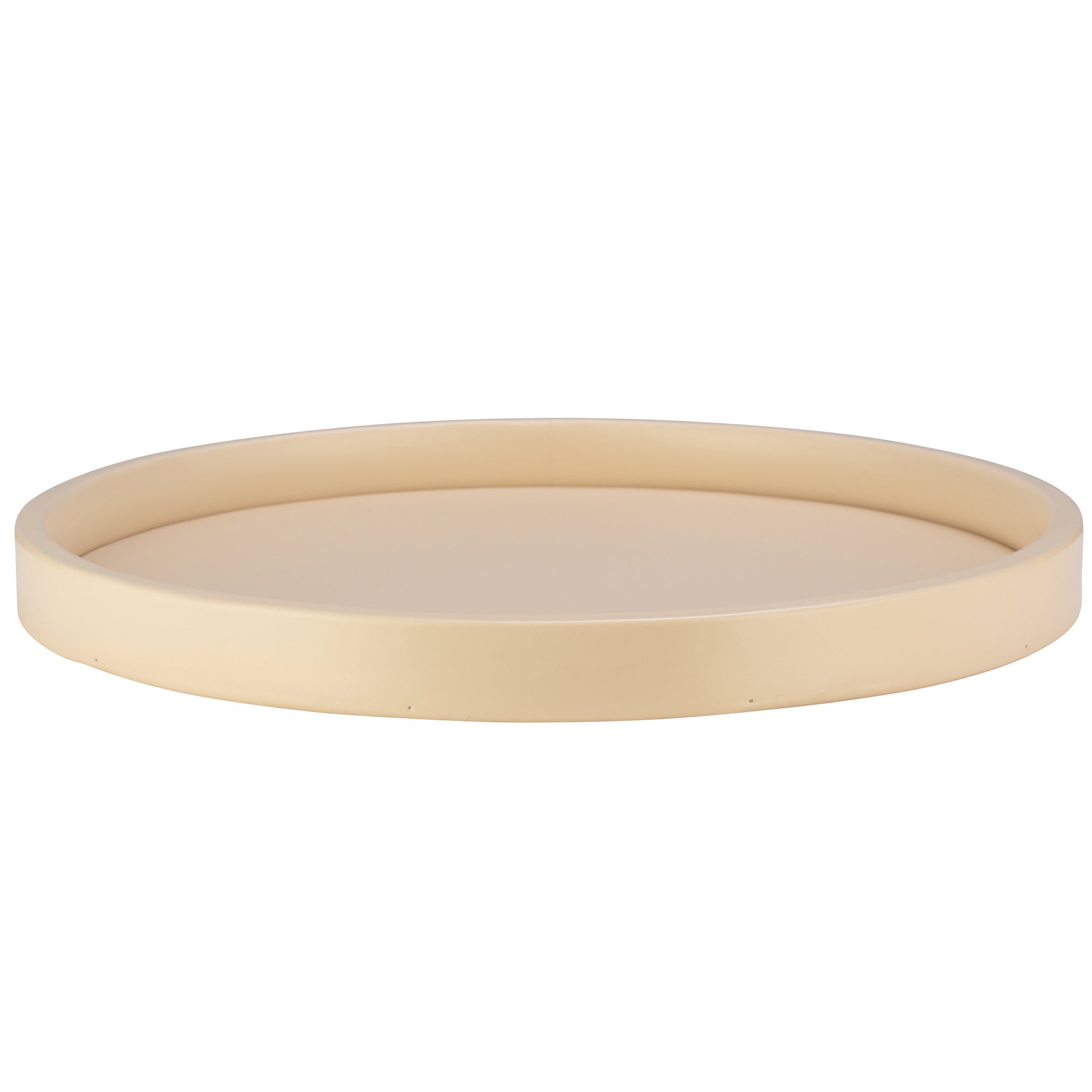 Off White | Core 14" Round Leatherette Tray, designed for elegance and functionality in hospitality settings.