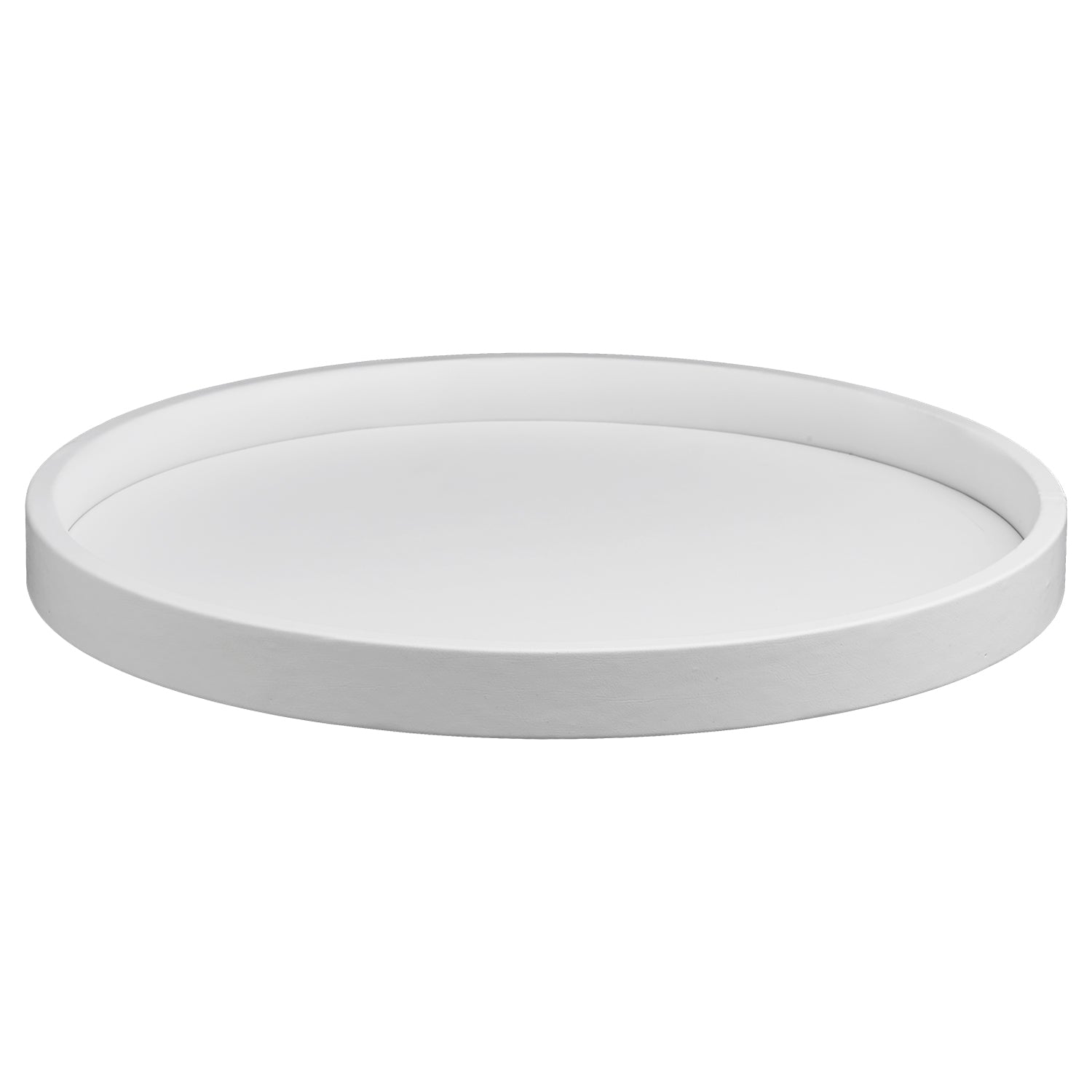 Ivory | Image of the Core 14" Round Leatherette Tray for hotels and resorts.