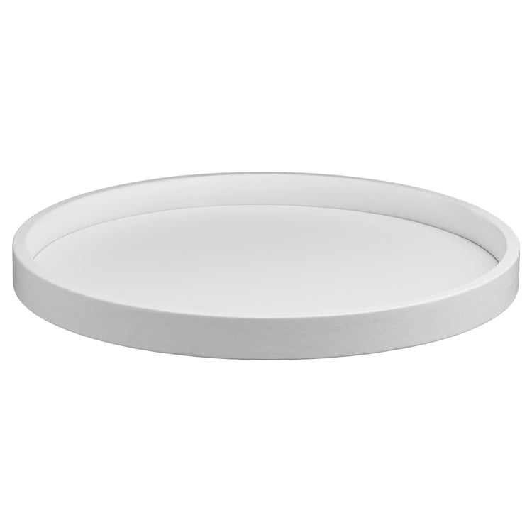 Ivory | Image of the Core 14" Round Leatherette Tray for hotels and resorts.