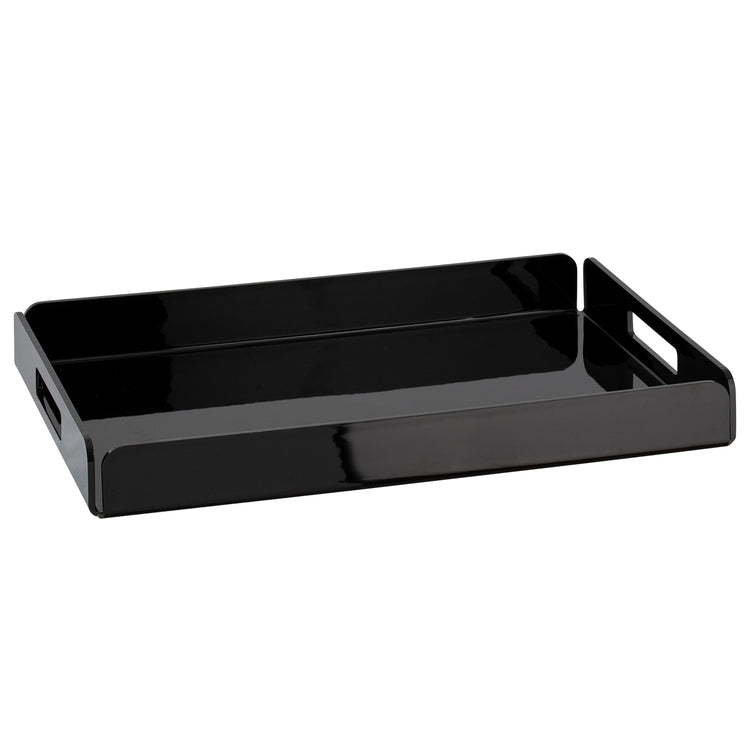 Black | Wake Up Call coffee service tray with cutout handles, designed for stylish serving and convenience, ideal for morning coffee rituals.