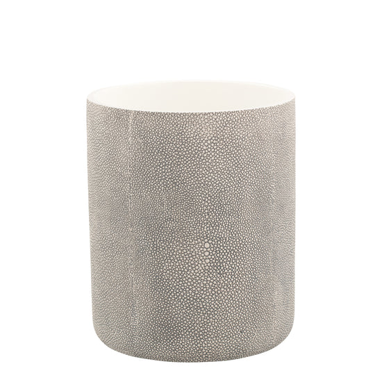 Neutral | Elegant Shagreen 8qt Wastebasket with a textured surface, perfect for adding a refined and modern touch to any room or office.