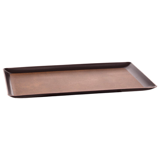 Walnut with Chocolate Base Core 11" x 17" Laminated Leatherette Tray in sleek design.