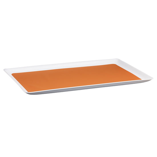 Spice Orange | Image of the Core 11" x 17" Laminated Leatherette Tray with a white base.