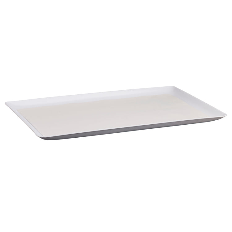 French White | Core 11" x 17" Laminated Leatherette Tray, perfect for organizing and presenting essentials in hospitality settings.