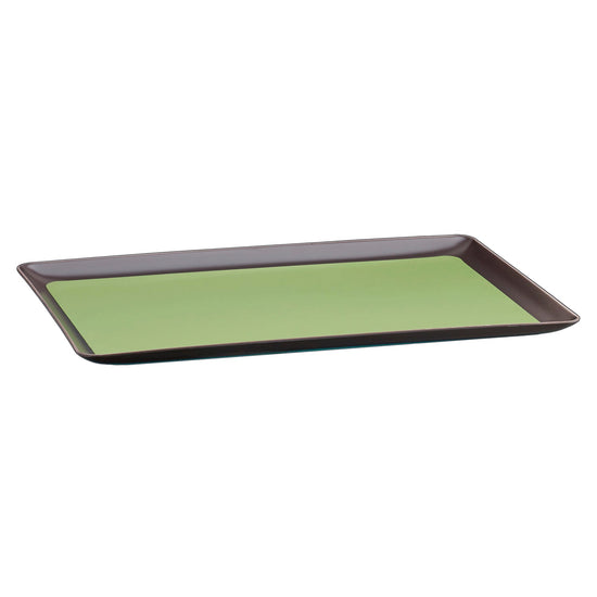 Mist Green with Chocolate Base Versatile 11" x 17" Core tray for organizing guestroom items.