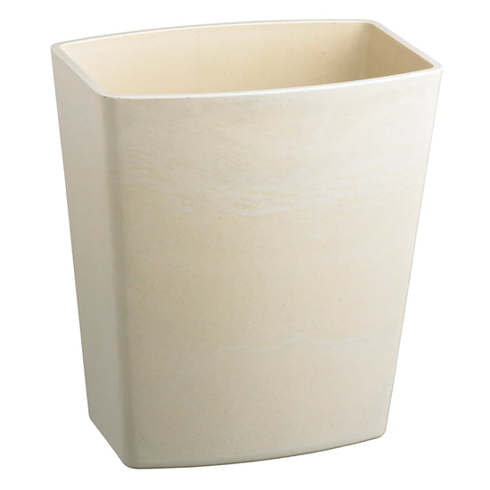 Natural | Front view of the My Earth Wastebasket emphasizing its smooth texture and durable build on a white background.