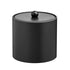 Black | Image of the Core 2qt Leatherette Ice Bucket with the Material Cover with a Black Wood Ball Knob