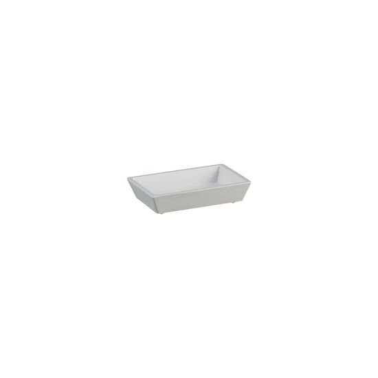 Glossy White | Form Soap Dish made from recycled plant materials, providing a sustainable way to keep soap organized and off countertops in hospitality bathrooms.