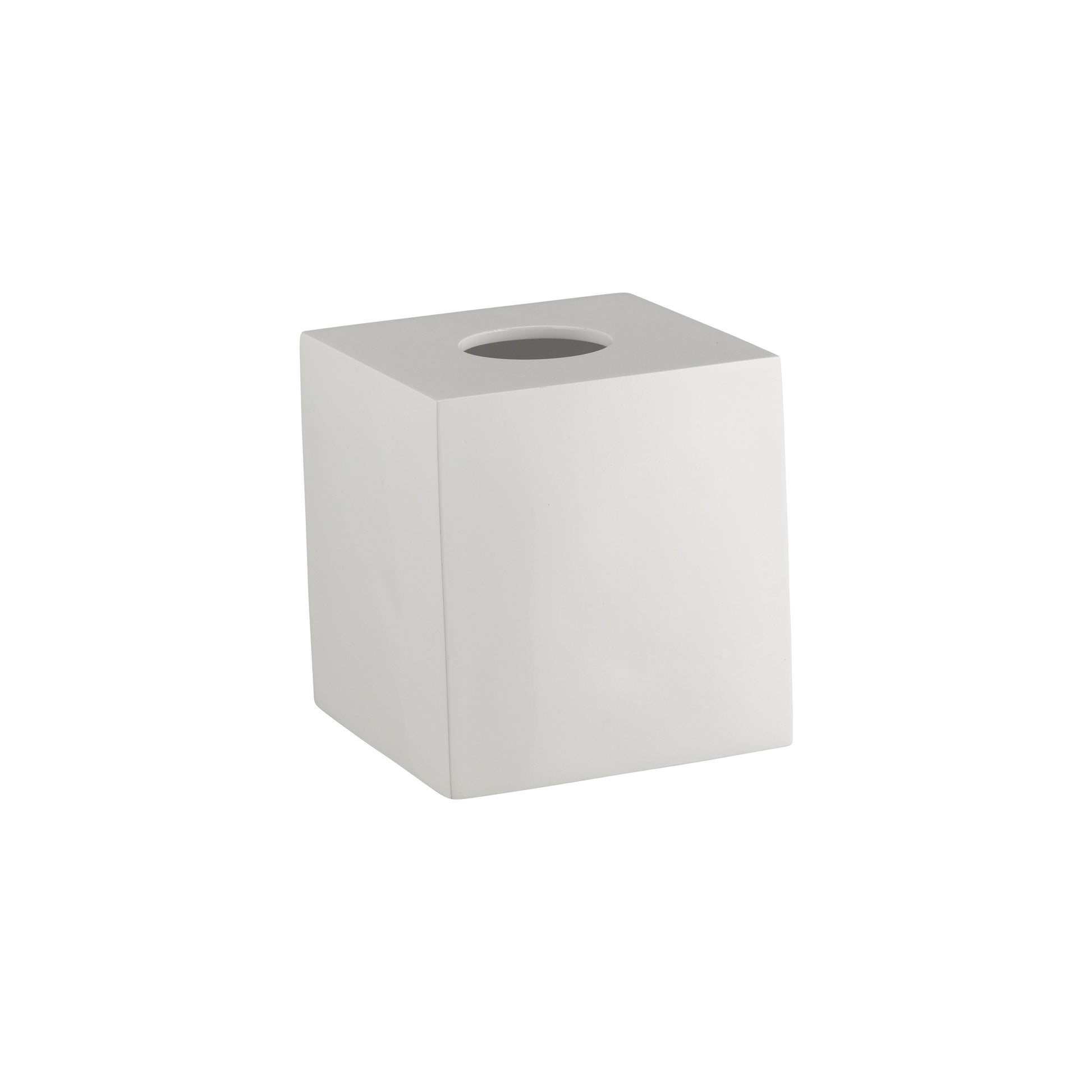 Glossy White | Form Boutique Tissue Box Cover made from recycled plant materials, offering an eco-friendly and stylish solution for hospitality guestrooms.