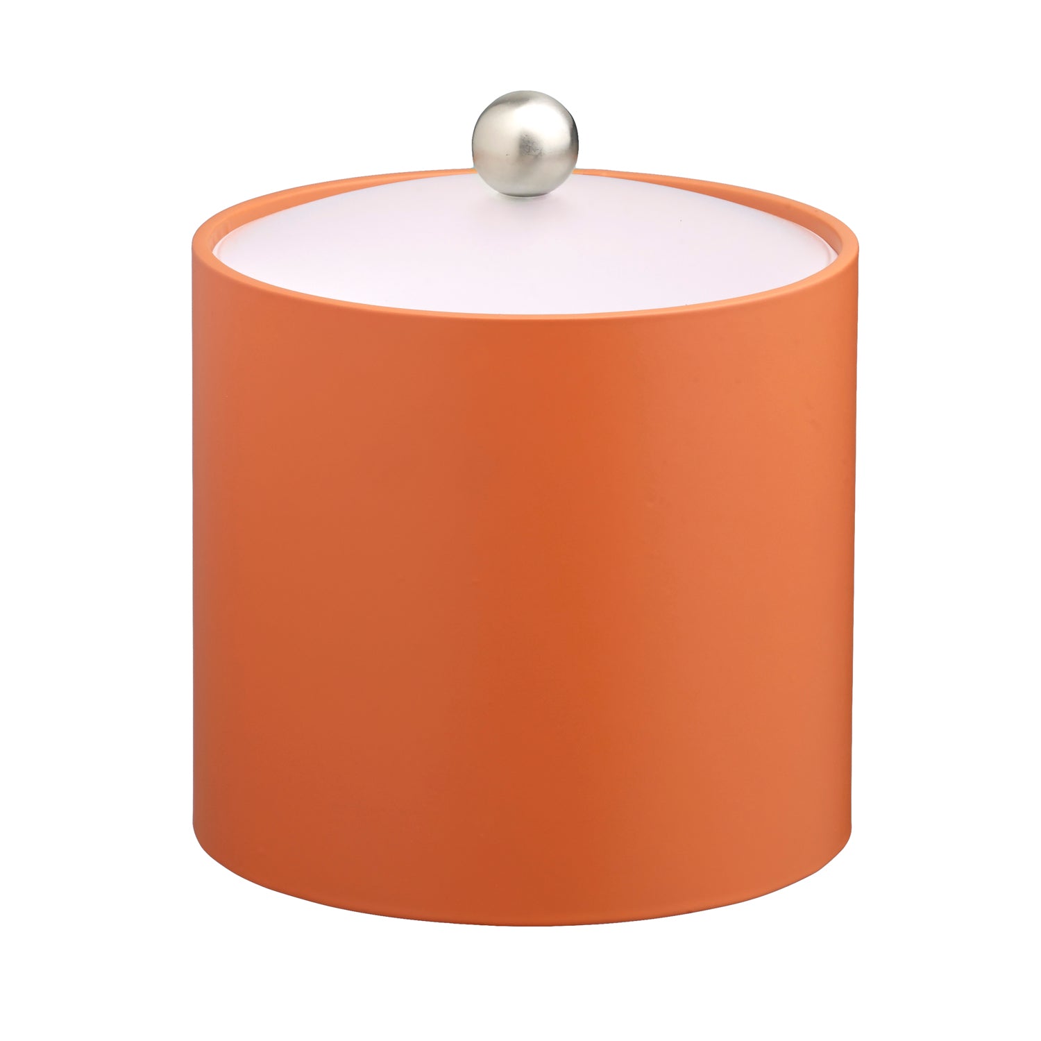 Spice Orange | Stylish Core leatherette ice bucket featuring a brushed stainless Astro knob and acrylic cover, perfect for refined hospitality use.