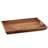 Acacia | gallery tray measuring 19.5" x 14.5", featuring raised edges and sturdy handles, perfect for serving drinks and appetizers.