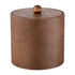 Walnut | Elegant Core 3qt leatherette ice bucket with a material cover and brown wood ball knob, perfect for sophisticated hospitality settings.