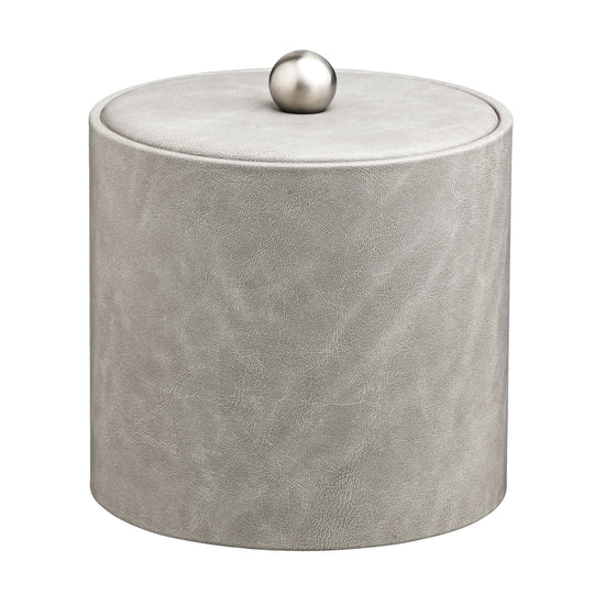 Slate Grey | Chic Core 3qt leatherette ice bucket with a durable material cover and brushed stainless Astro knob, designed for refined in-room service.