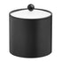 Black | Core 3qt Leatherette Ice Bucket with Acrylic Cover and Black Wood Ball Knob, combining elegance and functionality for guestroom use.