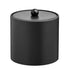 Black | Core 3qt Leatherette Ice Bucket with Material Cover and Black Wood Ball Knob, designed for elegance and functionality in hotel guestrooms.