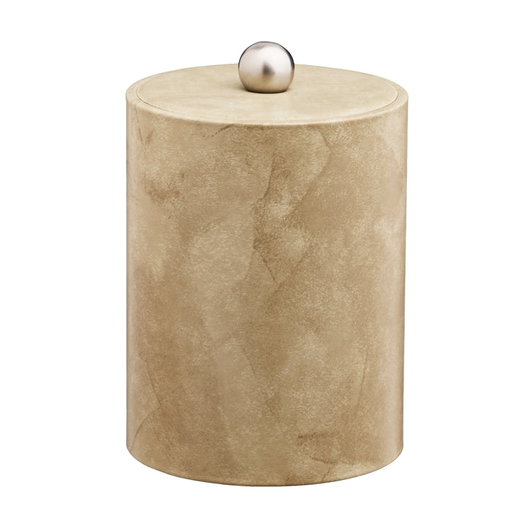 Doeskin | Stylish Core Tall ice bucket with a durable material cover and modern brushed stainless Astro knob, designed for refined in-room service.