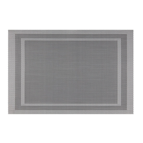 Gray & White | Stylish Double Border placemats in a set of six, designed to protect surfaces while enhancing your dining experience with a refined aesthetic.