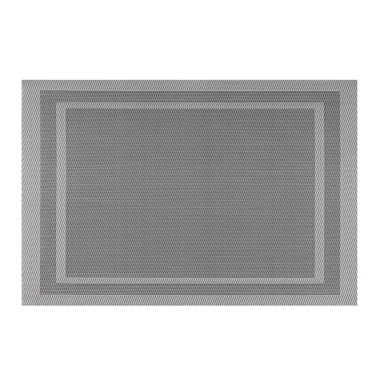 Gray & White | Stylish Double Border placemats in a set of six, designed to protect surfaces while enhancing your dining experience with a refined aesthetic.