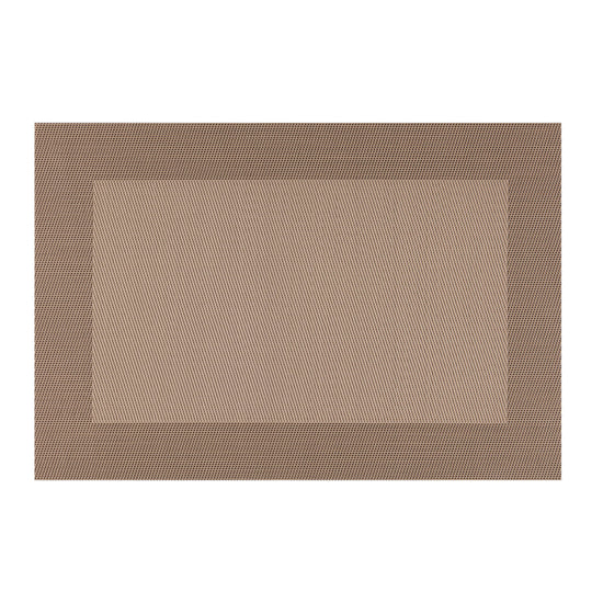 Taupe | Set of six Two-Tone placemats featuring a stylish contrasting color design, perfect for adding a modern element.