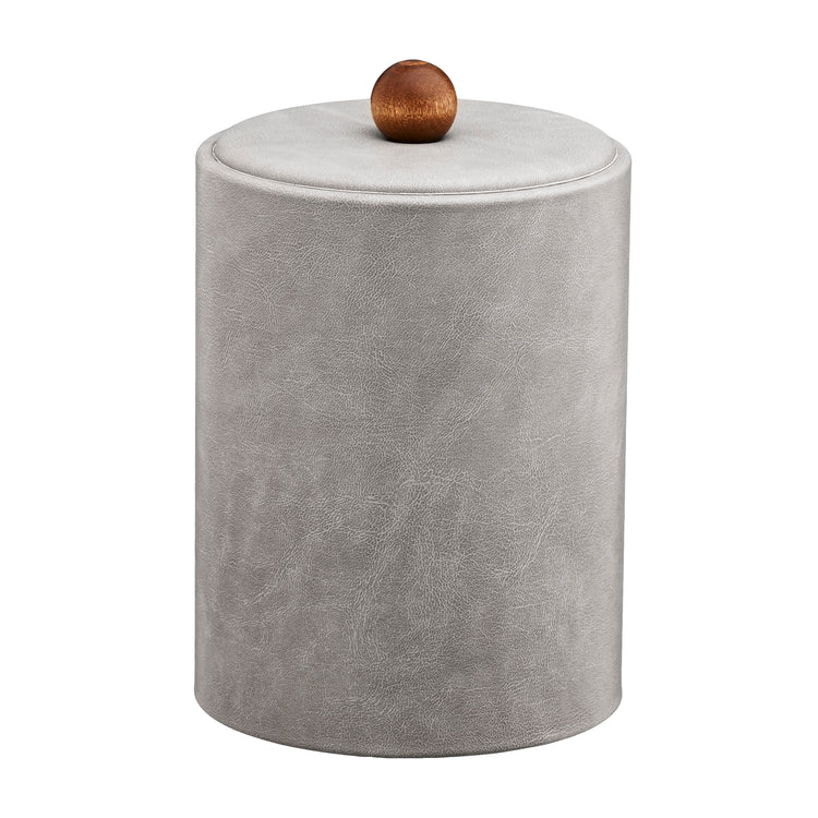 Slate Gray | Stylish Core Tall ice bucket with a durable material cover and warm brown wood ball knob, designed for refined in-room service.