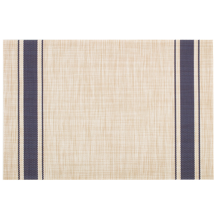 Navy | Set of six Ticking Stripe placemats featuring a classic design with alternating stripes, adding a timeless touch to your restaurant.