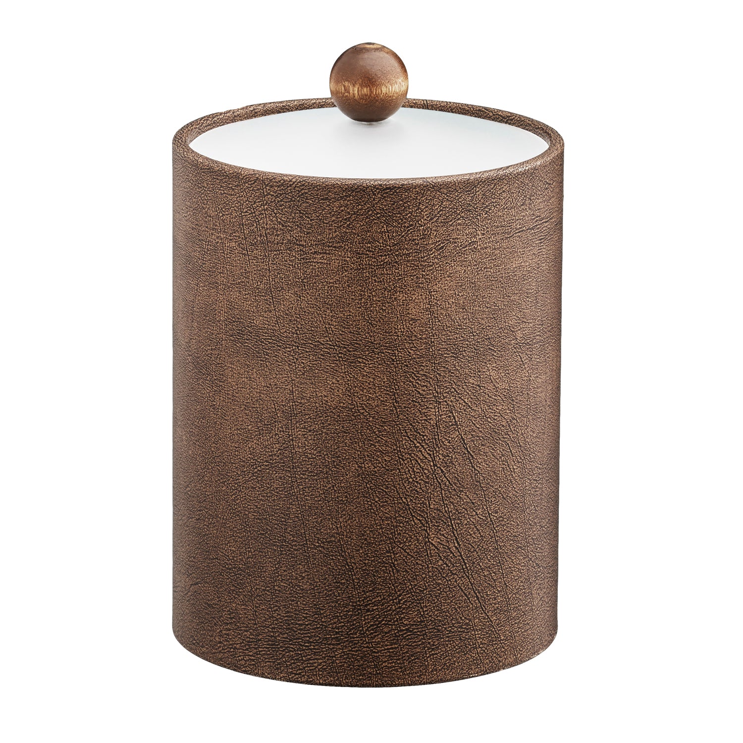 Coffee Italia | Core Tall Ice Bucket with a sleek acrylic cover and warm brown wood ball knob, ideal for upscale guestrooms.