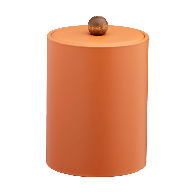 Spice Orange | Sophisticated Core Tall ice bucket featuring a stylish material cover and brown wood ball knob, enhancing guest experiences in luxury hotels.