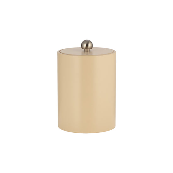 Off White | Core Tall Leatherette Ice Bucket featuring a sleek material cover and brushed stainless Astro knob, perfect for enhancing luxury hotel guest rooms.