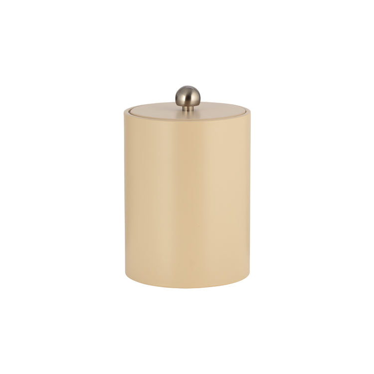 Off White | Core Tall Leatherette Ice Bucket featuring a sleek material cover and brushed stainless Astro knob, perfect for enhancing luxury hotel guest rooms.