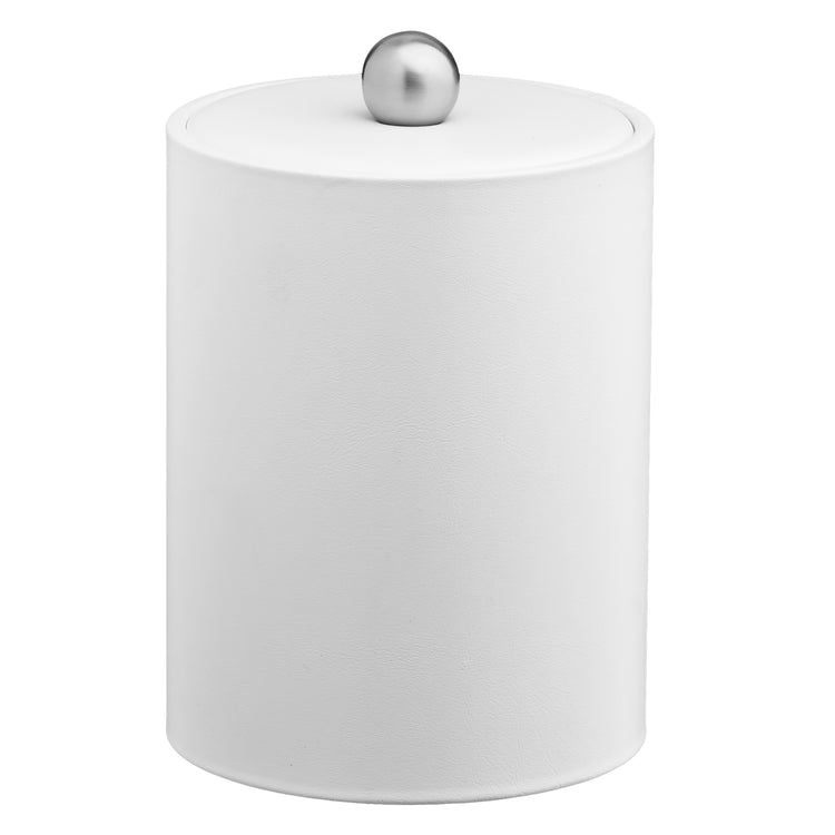 Ivory | Durable Core Tall leatherette ice bucket with a fashionable material cover and brushed stainless Astro knob, perfect for high-traffic hospitality areas.