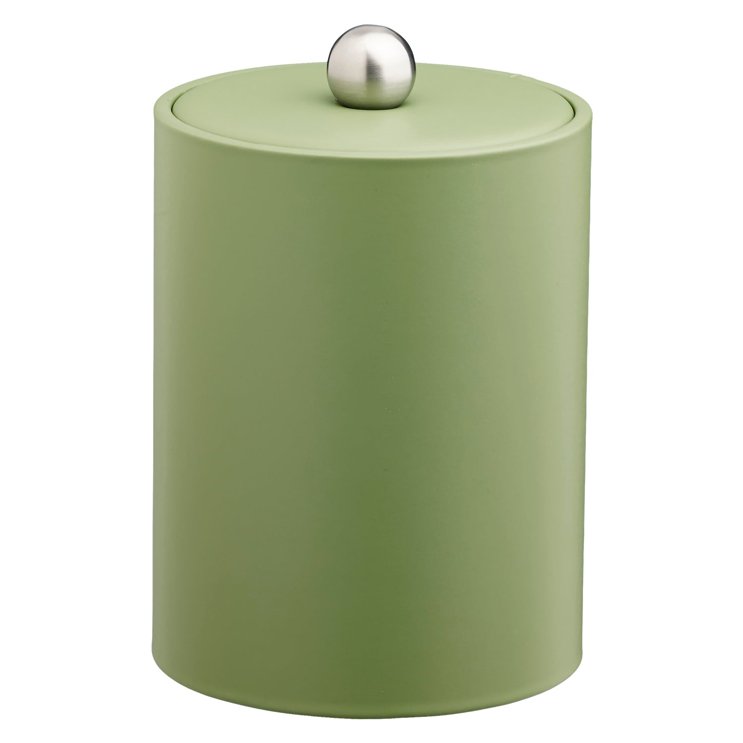 Mist Green | Chic Core Tall leatherette ice bucket featuring a material cover and brushed stainless Astro knob, combining modern aesthetics with practicality.