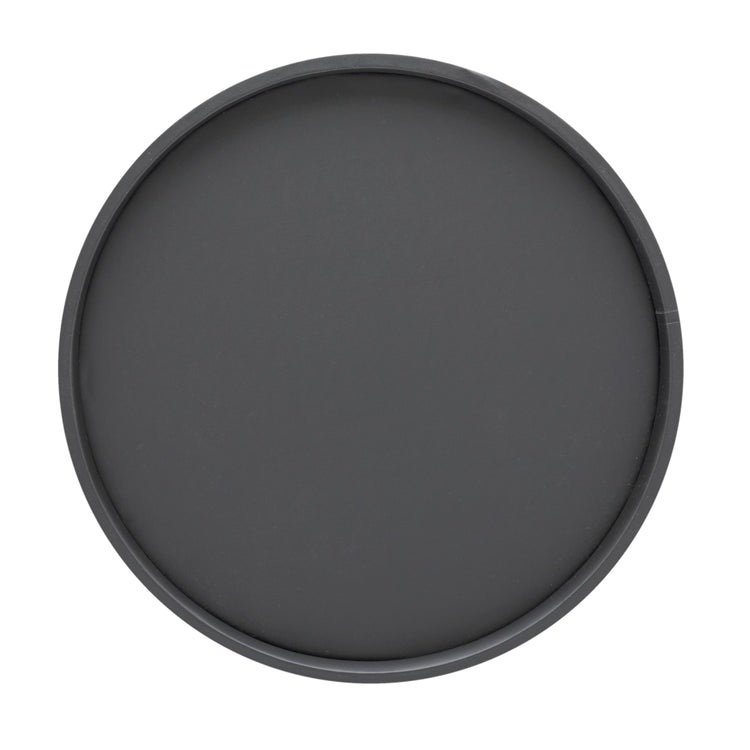 Black with Polished Gold | Elegant Sophisticates 14-inch Round Tray featuring a sleek design, perfect for serving drinks or displaying decorative items in a stylish manner.